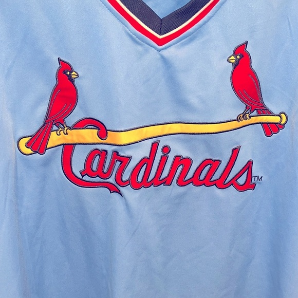 Retro St Louis Cardinals Baseball blue Pullover Jersey XL CARDS fans fanatics - Picture 2 of 5